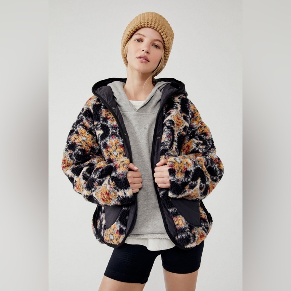 Free people Elevation Jacquard Reversible Fleece Jacket